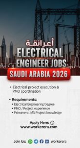 OUR URGENT HIRING – Electrical Engineer Jobs in Saudi Arabia 2026 | PMO Electrical Engineer Vacancy KSA