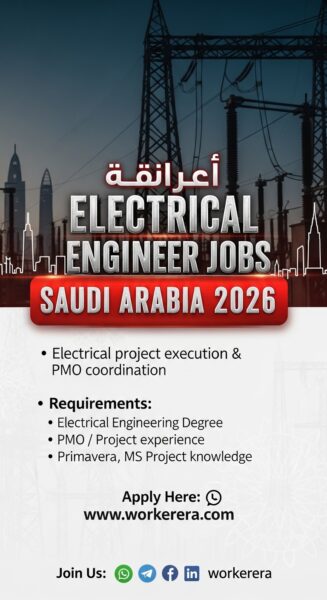 OUR URGENT HIRING – Electrical Engineer Jobs in Saudi Arabia 2026 | PMO Electrical Engineer Vacancy KSA