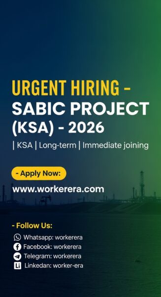 URGENT HIRING – SABIC PROJECT (KSA) | OCEAN BLITZ GENERAL CONTRACTING