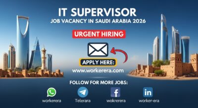 IT Supervisor Job Vacancy in Saudi Arabia 2026 | Urgent Hiring (Full-Time Opportunity)