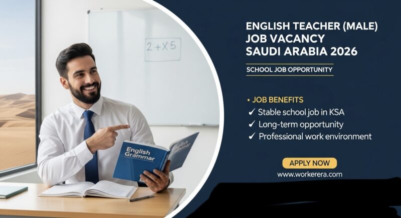 ENGLISH TEACHER (MALE) JOB VACANCY IN DAMMAM, SAUDI ARABIA 2026 🇸🇦 | SCHOOL JOB OPPORTUNITY