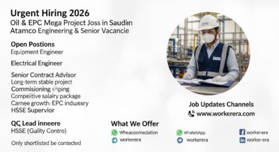 Oil & Gas EPC Mega Project Jobs in Saudi Arabia | Aramco Standards Engineering & Senior Vacancies (Apply Now)