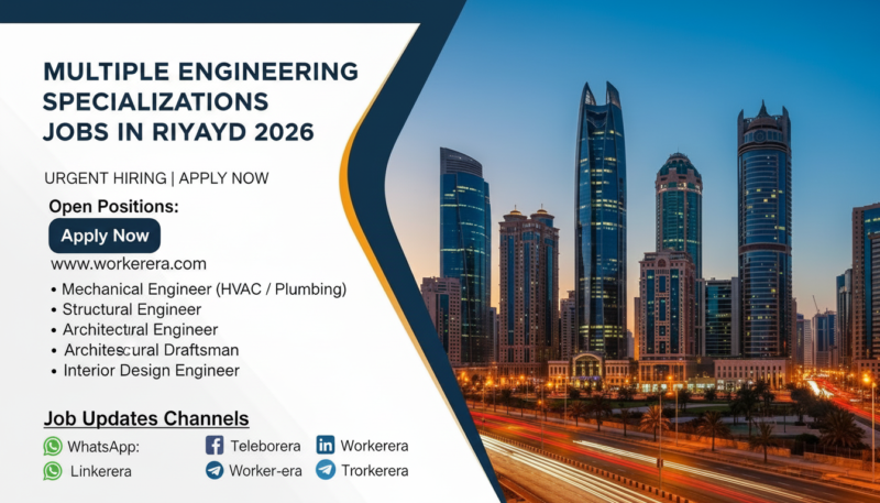 Multiple Engineering Specializations Jobs in Riyadh 2026 – Urgent Hiring | Apply Now