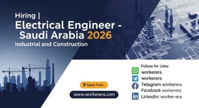WE ARE HIRING | ELECTRICAL ENGINEER – SAUDI ARABIA 🇸🇦 ⚡ | Industrial & Construction Projects | Immediate Opportunity