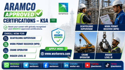 ARAMCO APPROVED CERTIFICATION PROGRAMS IN SAUDI ARABIA (KSA) 2026 🇸🇦 | SCAFFOLDING SUPERVISOR | WORK PERMIT RECEIVER | CRANE OPERATOR | RIGGER LEVEL III