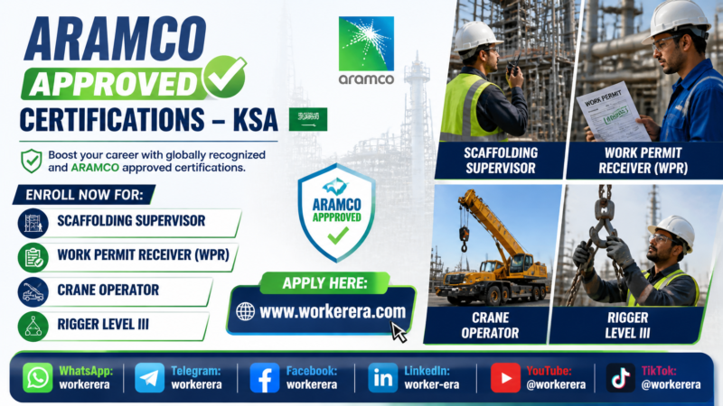 ARAMCO APPROVED CERTIFICATION PROGRAMS IN SAUDI ARABIA (KSA) 2026 🇸🇦 | SCAFFOLDING SUPERVISOR | WORK PERMIT RECEIVER | CRANE OPERATOR | RIGGER LEVEL III