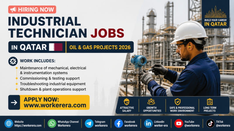 Industrial Technician Jobs in Qatar 2026 | Oil & Gas Maintenance & Commissioning Careers | Apply Now