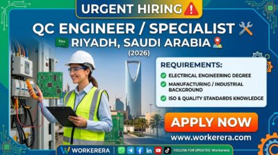QUALITY CONTROL ENGINEER / SPECIALIST JOB – 2ND INDUSTRIAL CITY | Saudi Arabia -2026