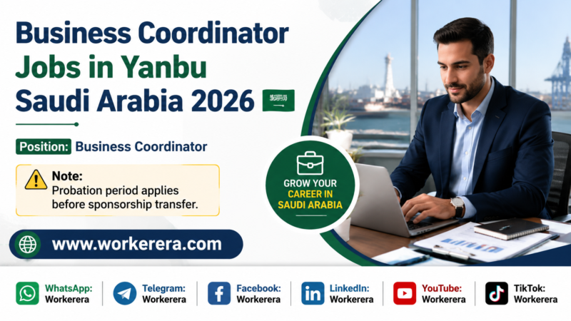 Business Coordinator Jobs in Yanbu Saudi Arabia 2026 | Latest Saudi Jobs