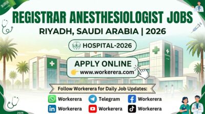 Registrar Anesthesiologist Jobs in Saudi Arabia 2026 at Hospital Riyadh | Apply for SCFHS Registered Doctor Vacancies