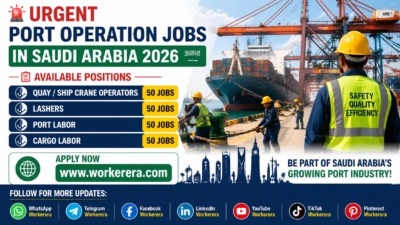 Port Operation Jobs in Saudi Arabia 2026 – Urgent Hiring for Crane Operators, Lashers, Port Labor and Cargo Labor