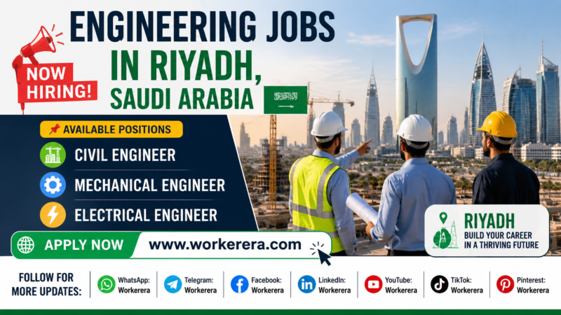 Engineering Jobs in Riyadh, Saudi Arabia 2026 – Civil, Mechanical and Electrical Engineers Required