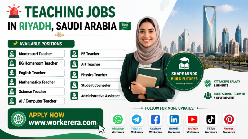 Teaching Jobs in Riyadh, Saudi Arabia 2026 – KAF Academy International Schools Hiring Female Educators and Administrative Staff