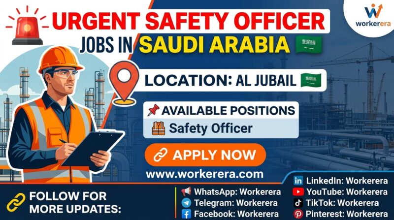 Safety Officer Jobs in Al Jubail, Saudi Arabia 2026 – Saudi Nationals Required in Construction Materials & Logistics Job