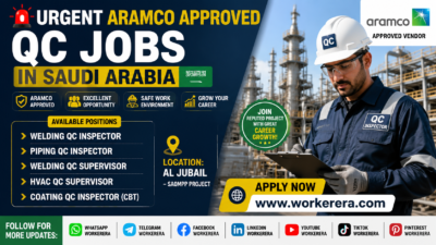 Aramco Approved QC Inspector and QC Supervisor Jobs in Al Jubail, Saudi Arabia 2026 – Urgent Hiring for SAOMPP Project