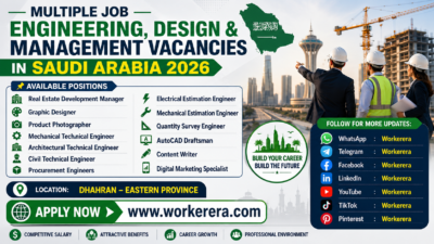 Multiple Job Engineering, Design & Management Vacancies in Saudi Arabia 2026