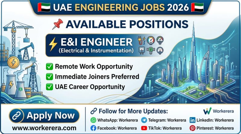 E&I Engineer Jobs in UAE 2026 | Remote Electrical & Instrumentation Career Opportunity