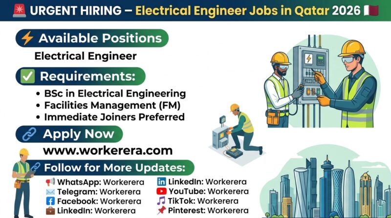 Electrical Engineer Jobs in Qatar 2026 | Immediate Hiring for Experienced Engineering Professionals
