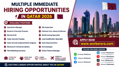Multiple Immediate Hiring Opportunities in Qatar 2026 – Apply for Various Professional Roles