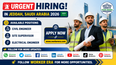 Civil Engineer, Site Supervisor & Electrical Engineer Vacancies in Jeddah, Saudi Arabia – 2026 Join a Major Construction.
