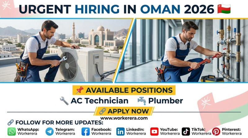 AC Technician & Plumber Jobs in Oman 2026 | Apply Today