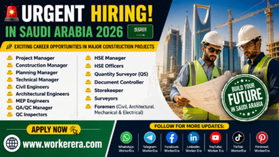 Multiple Construction Jobs in Saudi Arabia 2026 | Project Managers, Engineers, HSE, QA/QC, Surveyors & More