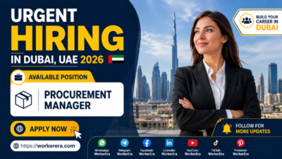 Procurement Manager Jobs in Dubai, United Arab Emirates 2026 | Monday–Friday Work Schedule
