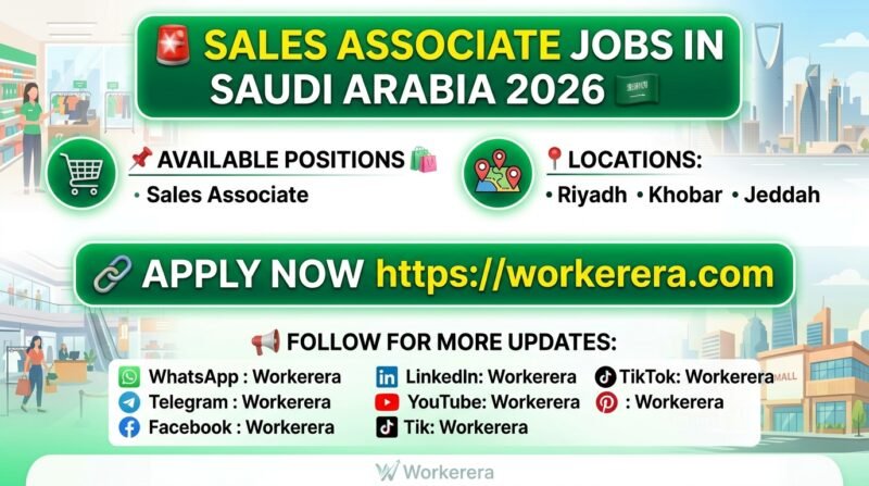 Sales Associate Jobs in Saudi Arabia 2026 | Hiring in Riyadh, Khobar & Jeddah