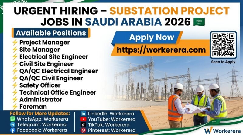 Substation Project Jobs in Saudi Arabia 2026 | Engineering, Management & Site Vacancies