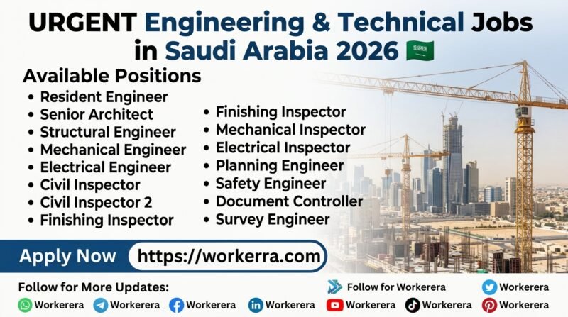 Urgent Engineering & Technical Career Opportunities in Saudi Arabia – 2026