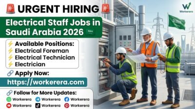 Electrical Staff Jobs in Fadhli, Saudi Arabia 2026 | Long-Term Project Hiring Now