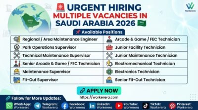 Entertainment & Facility Maintenance Jobs in Saudi Arabia 2026 – Apply for Multiple Technical & Engineering Positions