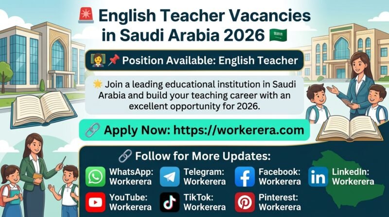 English Teacher Vacancies in Saudi Arabia 2026 | Join a Leading Educational Institution