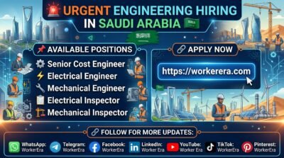 Multiple Engineering Vacancies in Riyadh and E Jeddah, Saudi Arabia – Apply Today