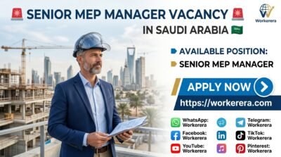 Senior MEP Manager Vacancy in Saudi Arabia – (CRCC) Company,