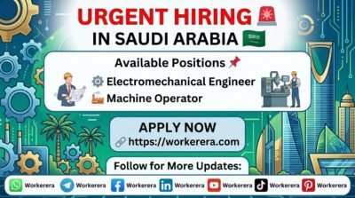 Electromechanical Engineer / Machine Operator Jobs in Saudi Arabia