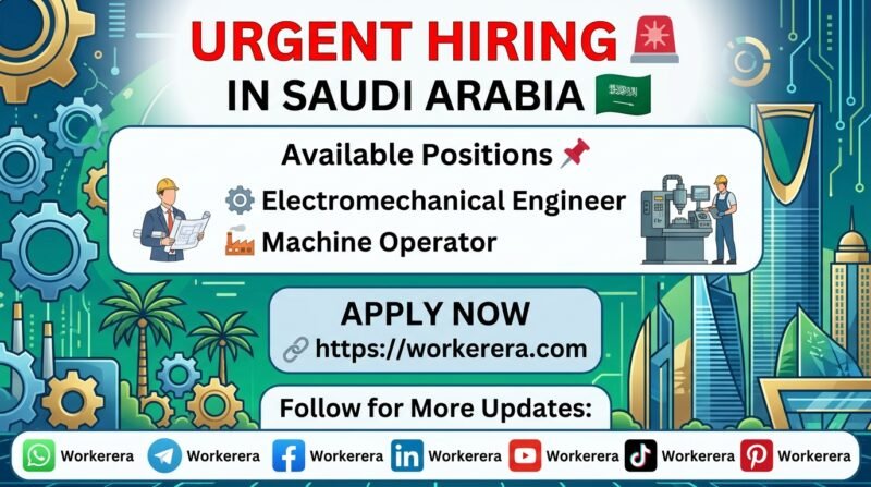 Electromechanical Engineer / Machine Operator Jobs in Saudi Arabia