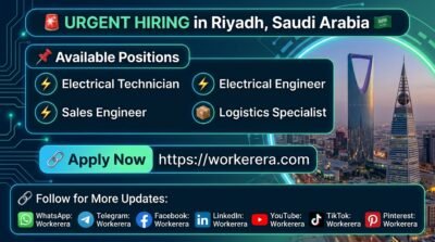 Multiple Vacancy Technician, Engineer and Logistics Specialist Jobs in Riyadh, Saudi Arabia,