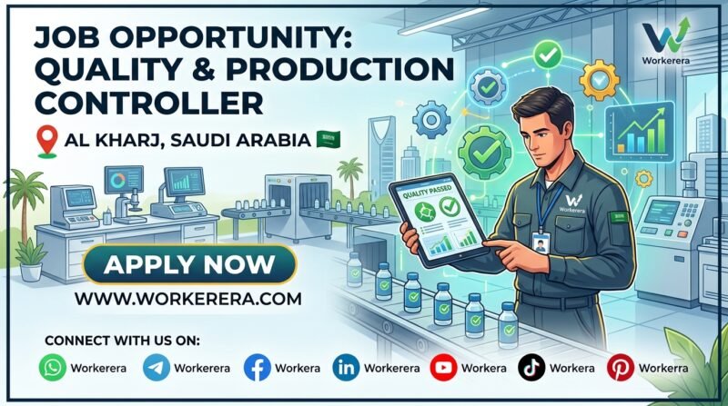 Quality & Production Controller Job Opportunity in Al-Kharj, Saudi Arabia