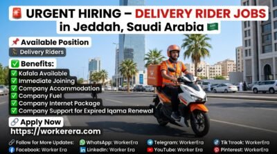 Delivery Rider Jobs in Jeddah, Saudi Arabia – Kafala Available
