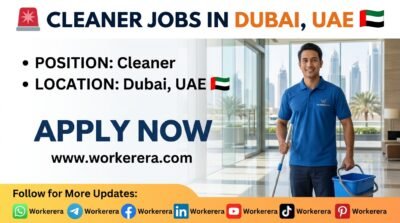 Cleaner Jobs in Dubai, UAE
