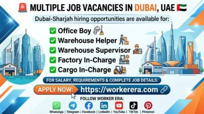 Multiple Vacancy Opportunities – Office, Warehouse, Factory & Cargo Jobs in Dubai, UAE