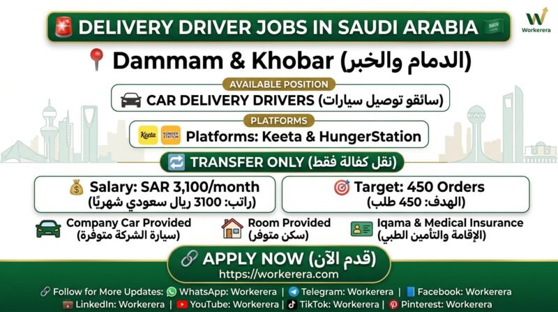 Car Delivery Driver Jobs in Dammam & Khobar, Saudi Arabia