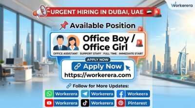 Urgent Hiring | Office Boy / Office Girl Jobs in Dubai, UAE