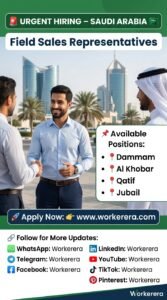 Urgent Hiring Field Sales Representative Jobs in Saudi Arabia