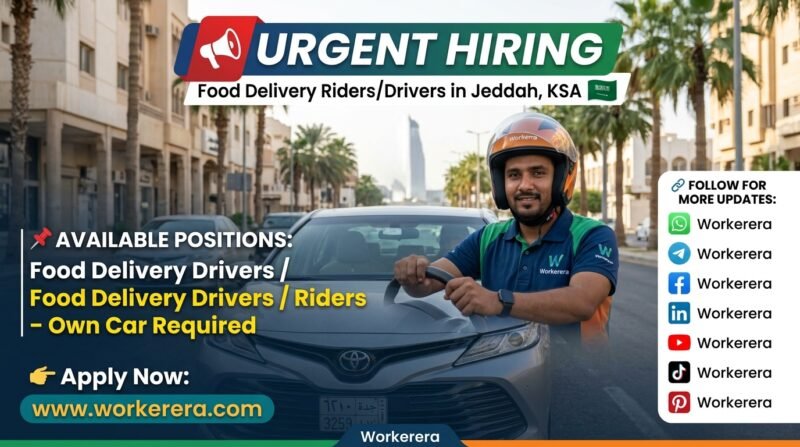 Urgent Hiring Food Delivery Rider Jobs in Jeddah, Saudi Arabia