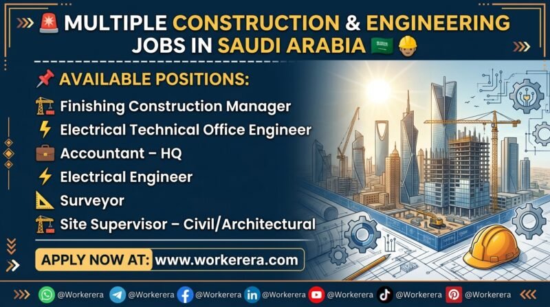 Construction & Engineering Jobs in Saudi Arabia – Multiple Vacancies