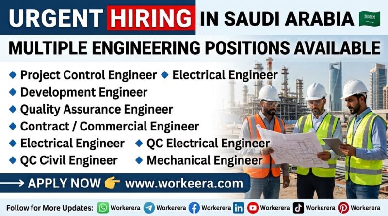 Urgent Hiring in Saudi Arabia – Multiple Engineer's Positions