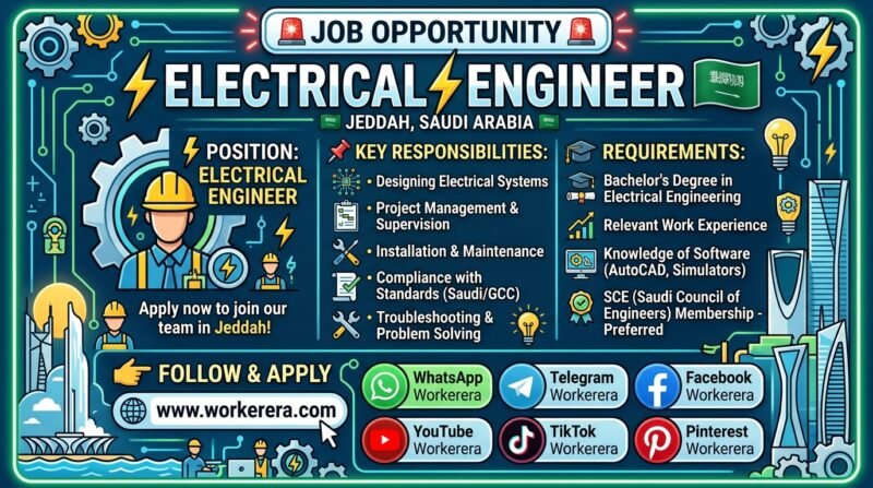 Electrical Engineer Jobs in Jeddah, Saudi Arabia – Construction Sector