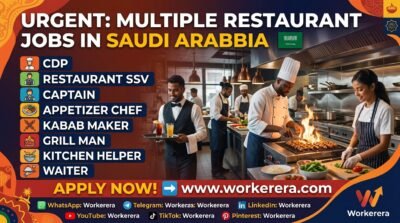 Multiple Restaurant Jobs in Saudi Arabia – Apply Now